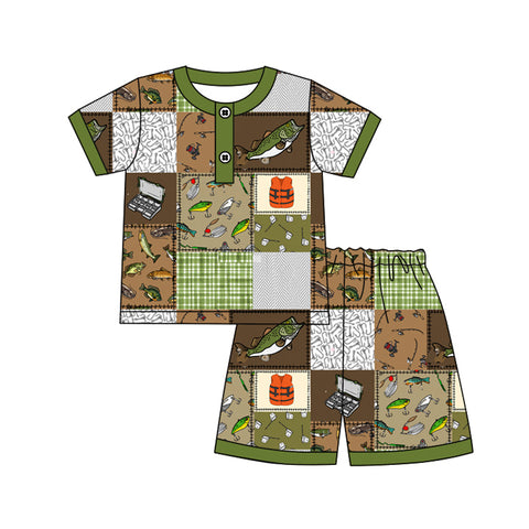 Preorder 01.14 BSSO1231 Fishing Gear Boys Shorts Pajamas Set