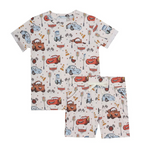 Preorder BSSO1233 Cartoon Cars Boys Shorts Pajamas Set