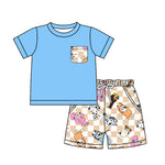 Preorder 01.16 BSSO1237 Cartoon Blue Dog Boys Shorts Set