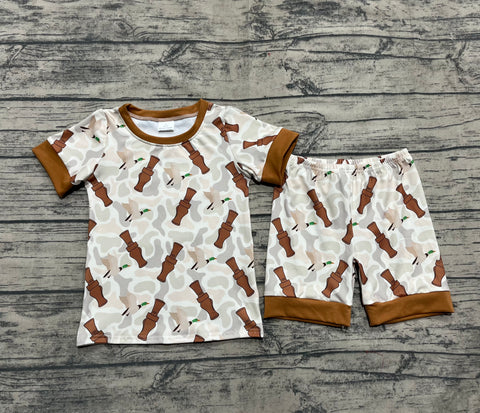 Preorder BSSO1324 Hunting Mallard Ducks Call Me Boys Shorts Pajamas Set
