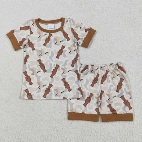 BSSO1324 Hunting Mallard Ducks Call Me Boys Shorts Pajamas Set