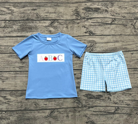 Preorder BSSO1331 Back To School ABC Apple Boys Shorts Set