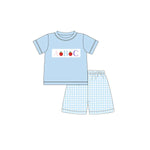 Preorder BSSO1331 Back To School ABC Apple Boys Shorts Set