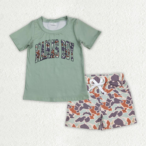 BSSO1344 MAMA'S BOY Camo Boys Shorts Set