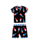 Preorder BSSO1401 USA 4th of July Popsicle Boys Pajamas Shorts Set