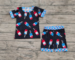 Preorder BSSO1401 USA 4th of July Popsicle Boys Pajamas Shorts Set