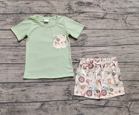 Preorder BSSO1460 Farm Animal Boys Shorts Set