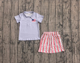 Preorder Samples BSSO1480 American Honey USA Flag Star Boys Shorts Set
