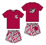 Preorder 10.23 MOQ 5 pcs BSSO1553 Football Camo Red Boys Shorts Set
