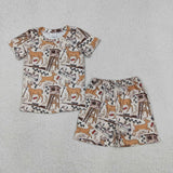 BSSO1559 Hunting Elk Camo Boys Shorts Set
