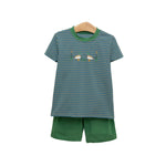 Preorder 10.29 MOQ 5 pcs BSSO1568 Mallard Ducks Green Boys Shorts Set