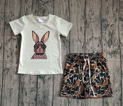 Preorder Samples BSSO1582 Easter Rabbit Camo Boys Shorts Set
