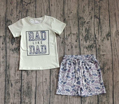 Preorder Samples BSSO1584 RAD Like DAD Camo Boys Shorts Set