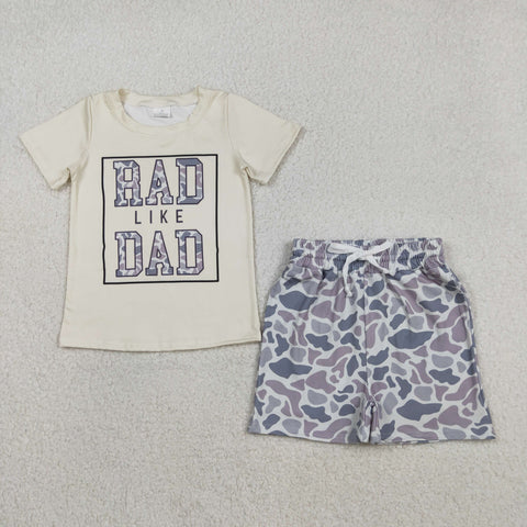 BSSO1584 RAD Like DAD Camo Boys Shorts Set