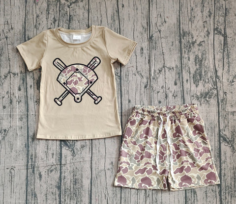 Preorder Samples BSSO1586 Baseball Camo Boys Shorts Set