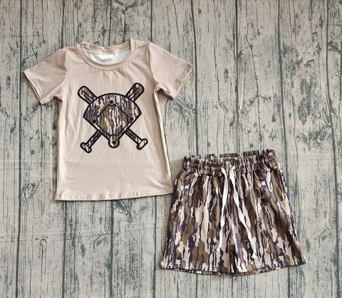 Preorder Samples BSSO1587 Baseball Camo Boys Shorts Set