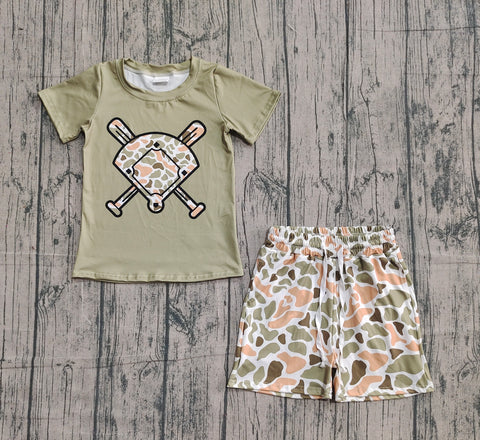 Preorder Samples BSSO1591 Baseball Camo Boys Shorts Set
