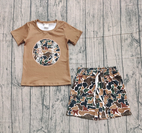 Preorder Samples BSSO1597 Baseball Camo Boys Shorts Set