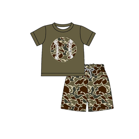 Preorder 11.20 MOQ 5 pcs BSSO1602 Baseball Camo Boys Shorts Set