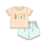 Preorder Samples BSSO1606 Embroidery Fishing Hook Boys Shorts Set