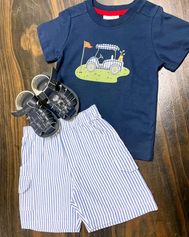 Preorder 11.25 MOQ 5 pcs BSSO1615 Golf Cart Boys Shorts Set