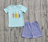 Preorder Embroidery BSSO1628 Fishing Hook Boys Shorts Set