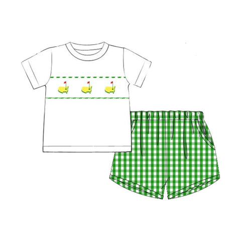 Preorder 12.01 MOQ 5 pcs BSSO1633 Golf Green Boys Shorts Set