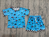 Preorder Samples BSSO1641 Truck Car Flag Star Plaid Boys Shorts Set