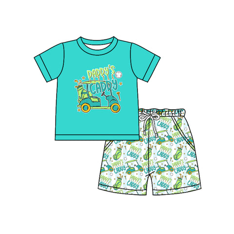 Preorder 12.06 MOQ 5 pcs BSSO1645 Daddy's Caddy Golf Cart Boys Shorts Set