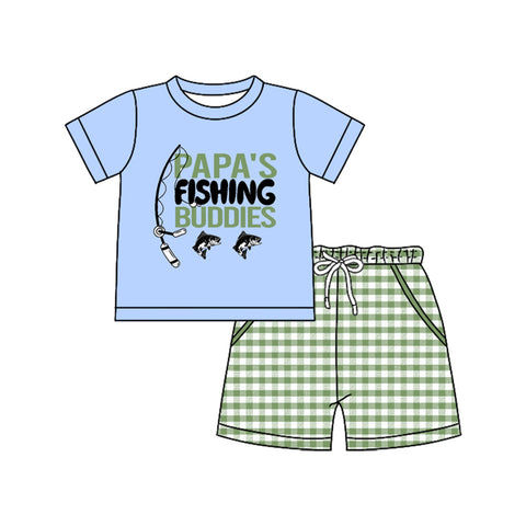 Preorder 12.11 MOQ 5 pcs BSSO1661 PAPA'S Fishing Buddies Boys Shorts Set