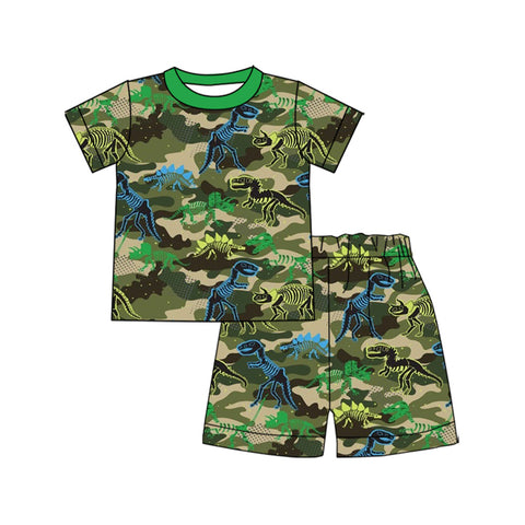 Preorder 12.12 MOQ 5 pcs BSSO1663 Dinosaur Camo Boys Shorts Set