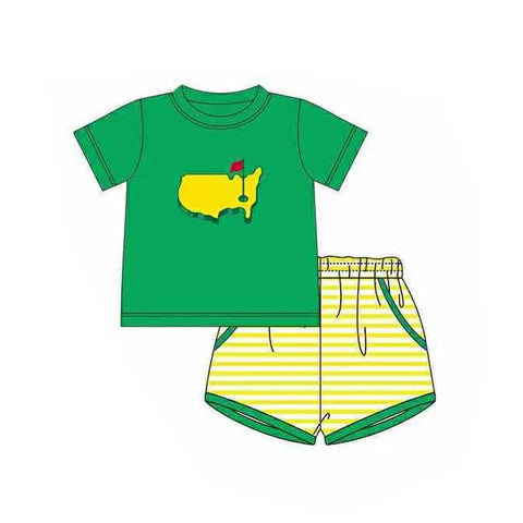 Preorder 12.14 MOQ 5 pcs BSSO1673 Golf Green Boys Shorts Set