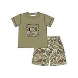 Preorder Samples BSSO1767 Embroidery Toolbox Camo Boys Shorts Set