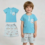 BSSO1802 Mallard Ducks Blue Boys Shorts Set