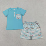 BSSO1802 Mallard Ducks Blue Boys Shorts Set