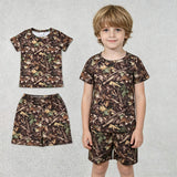 BSSO1929 Hunting Camo Branches Boys Shorts Set