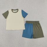 BSSO1976 Solid Color Cotton Boys Shorts Outfits