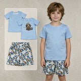 BSSO1999 Hunting Dog Camo Boys Shorts 2 Pcs Set