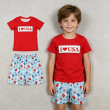 BSSO2011 I LOVE USA Star Boys Shorts Outfits