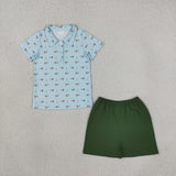 BSSO2041 Mallard Ducks Green Polo Boys Shorts Set