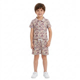 BSSO2046 Hunting Camo Polo Boys Shorts Outfits
