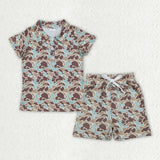 BSSO2047 Hunting Camo Polo Boys Shorts Outfits