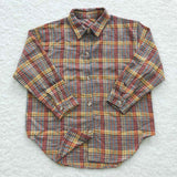 BT0241 New Children's Turmeric Plaid Flannel Shirt Boy's Girl's Shirt