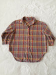 BT0241 New Children's Turmeric Plaid Flannel Shirt Boy's Girl's Shirt