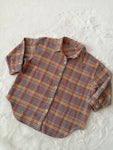 BT0241 New Children's Turmeric Plaid Flannel Shirt Boy's Girl's Shirt