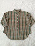 Preorder BT0242 New Children's Green Plaid Flannel Shirt Boy's Girl's Shirt