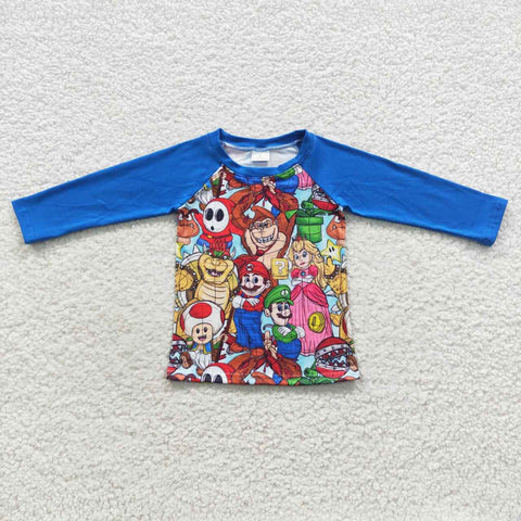 BT0264 Cartoon Blue Boy Shirt Top