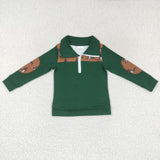 BT0280 Hunting Mallard Green Zipper Pullover Boy's Shirt Top