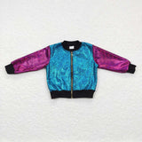 BT0292 Fashion Blue Kids Baseball Coat