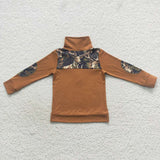 SALE BT0305 Hunting Camo Elk Zipper Pullover Boy Shirt Top